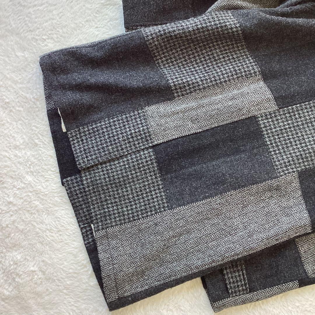 ビームスプラス ×ハリスツイード コート パッチワーク Lサイズ