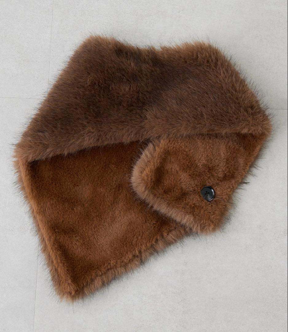 【新品】whim gazette THROWブラウン フェイクファーショール