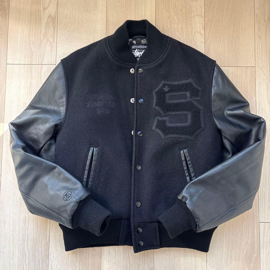 Stussy スタジャン Golden Bear Black