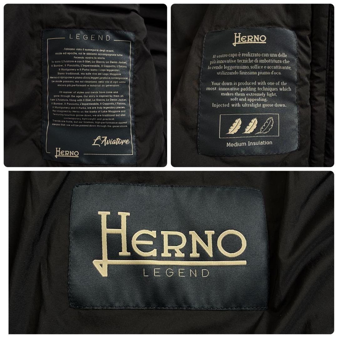 ヘルノ LEGEND MA-1 ダウンジャケット 黒 52 L'Aviatore