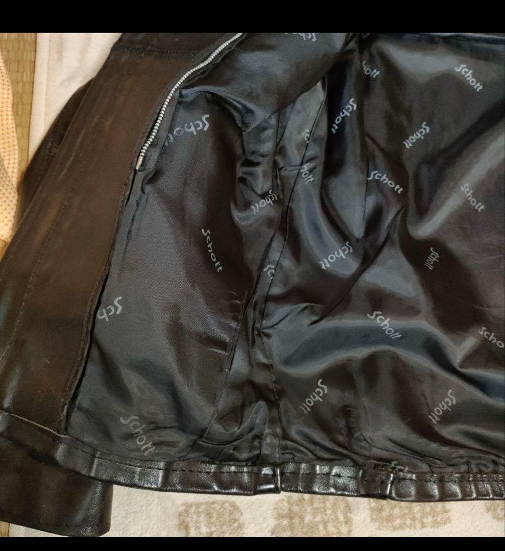 で*ン様 USA製　Schott　立ち襟シングルライダースジャケット　641