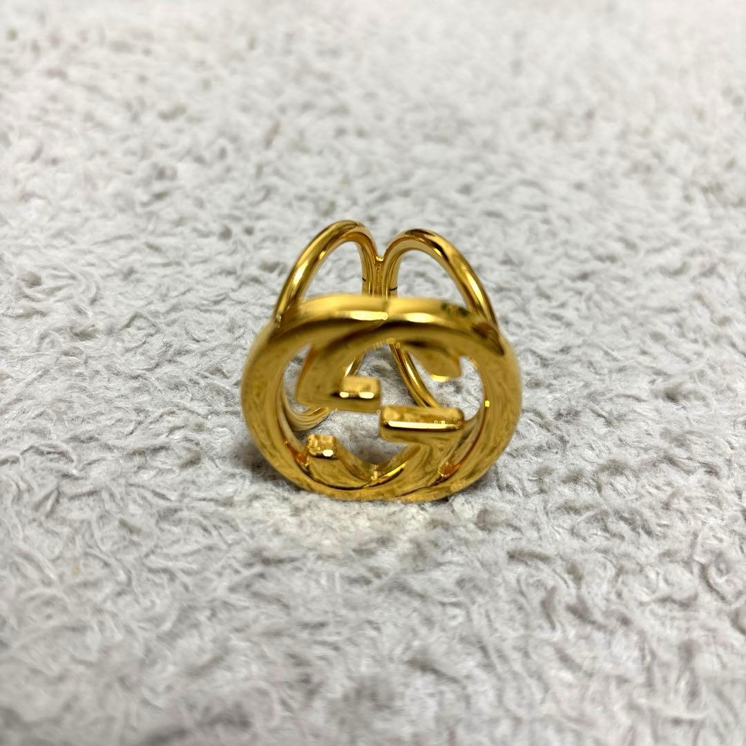 GUCCI スカーフリング インターロッキングG ゴールド イタリア製