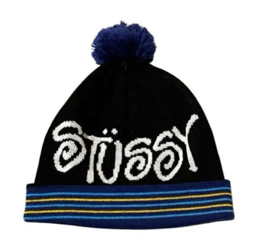 Stussy オールドステューシー ポンポン付きニット帽 90年代 金タグ
