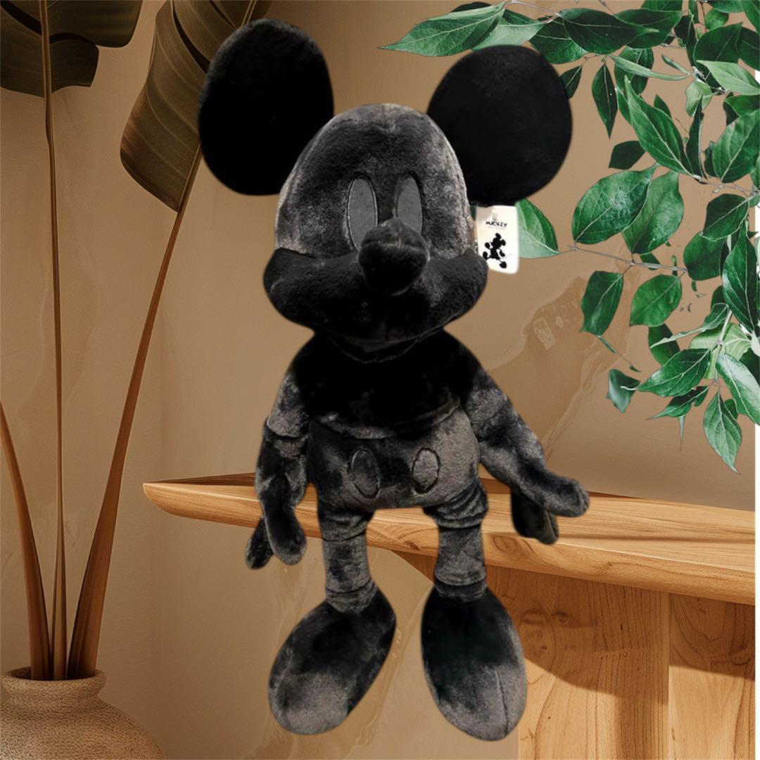 新品】コストコ ブラック ミッキー ぬいぐるみ 大 ブランケット 100cm