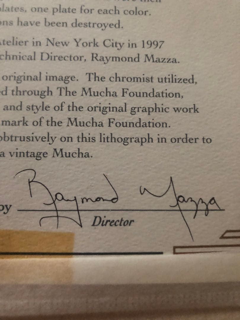 【証明書付ミュシャ財団認定公式リトグラフ】ミュシャ　アートカード年暦　美品　送込