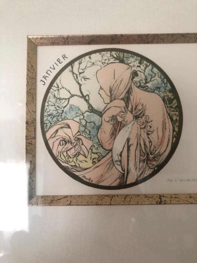 【証明書付ミュシャ財団認定公式リトグラフ】ミュシャ　アートカード年暦　美品　送込