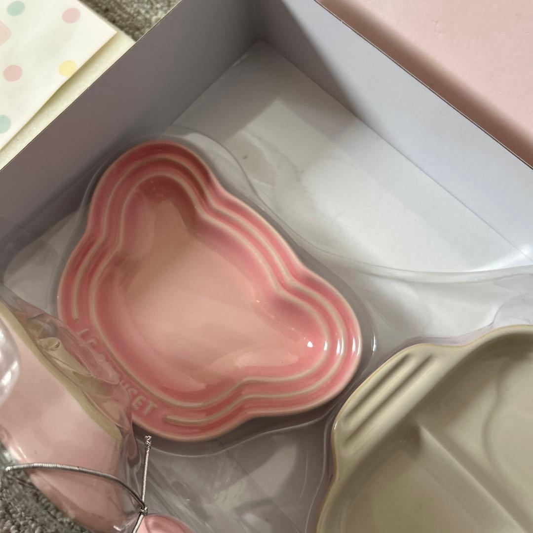 【未使用品】LE CREUSET お食い初め7点セット ミルキーピンク レシピ付