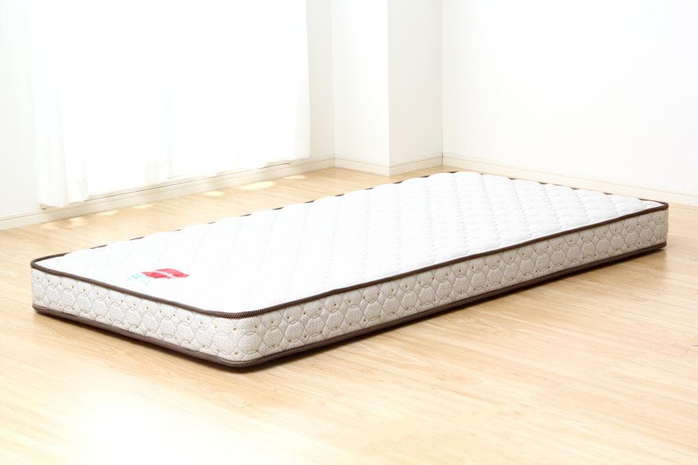 【シングル　ホワイトオーク】 棚付きデザインフロアベッド <マットレス付き> タンスのゲン 25日正午〜+3% ベッド マットレス付き シングル 宮棚付き