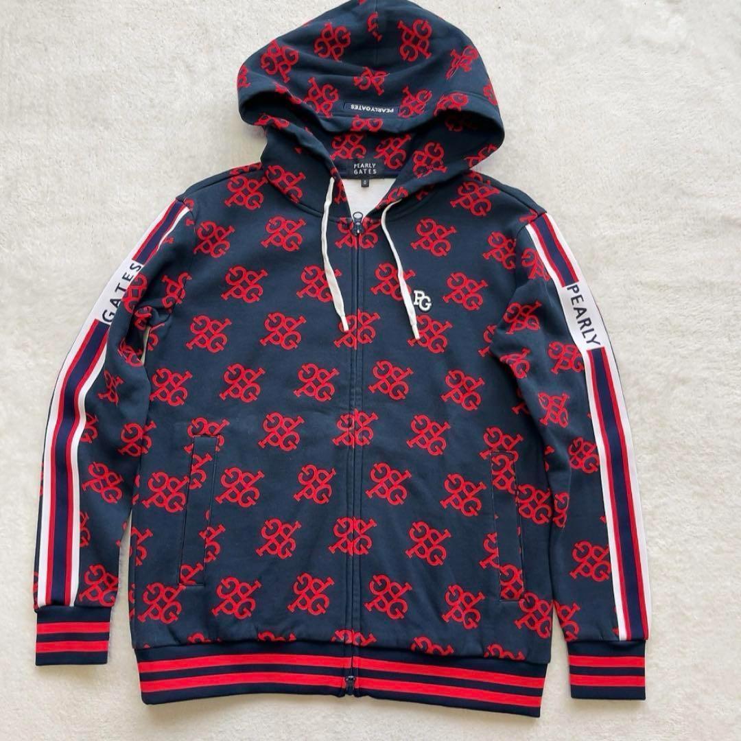 極美品　パーリーゲイツ　セットアップ　モノグラム　総柄　スウェット　パーカー