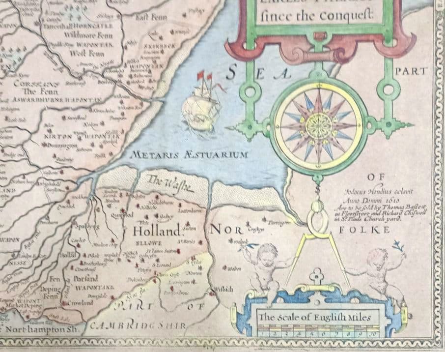 大型作品　西洋古地図　1676年 J. Speed「Lyncolne」