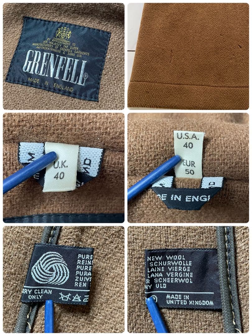 希少 黒タグ グレンフェル ダッフルコート ヴィンテージ ヘリンボーン
