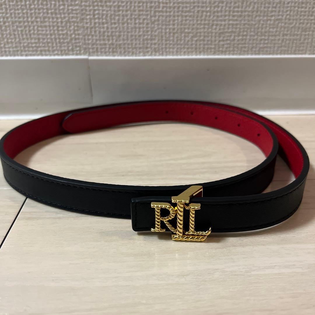 Ralph Lauren ロゴ リバーシブル エンボスド スキニー ベルト　S
