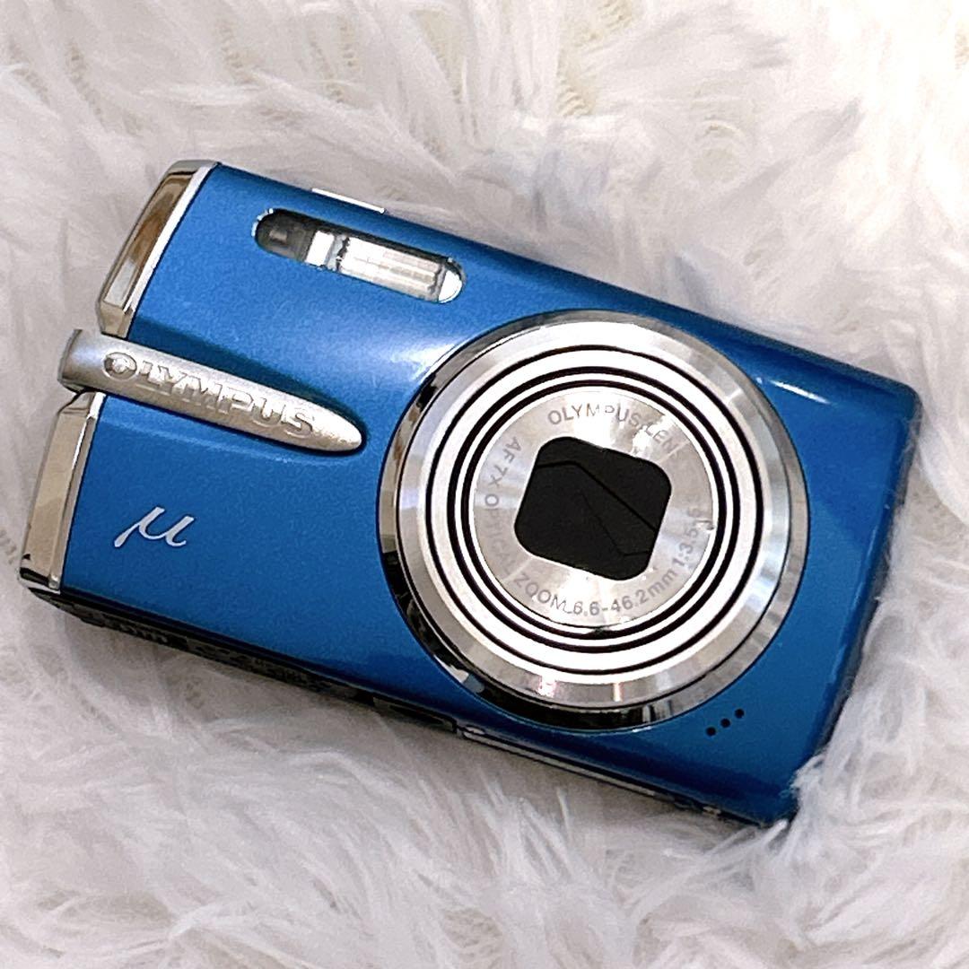 OLYMPUS μ1020 デジタルカメラ ブルー 外箱 メモリカード