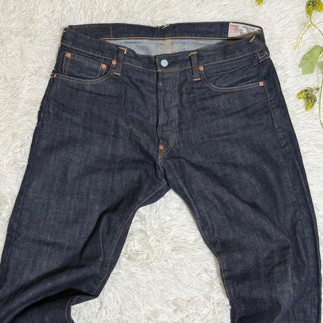 超美品　EVISU　ジーパン　黒ペイントカモメ　Ｖステッチ　赤耳　ボタンフライ