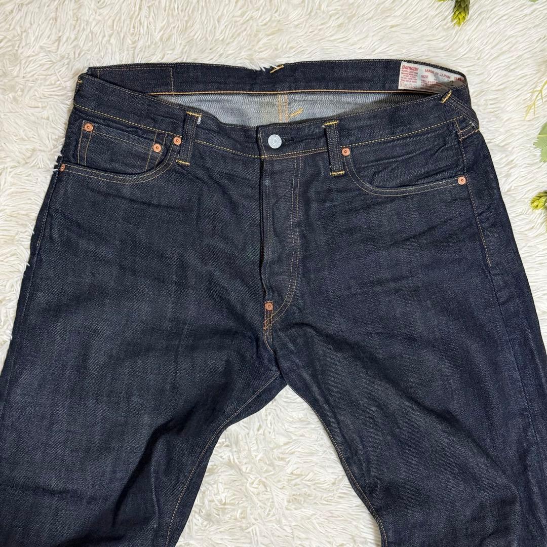 超美品　EVISU　ジーパン　黒ペイントカモメ　Ｖステッチ　赤耳　ボタンフライ