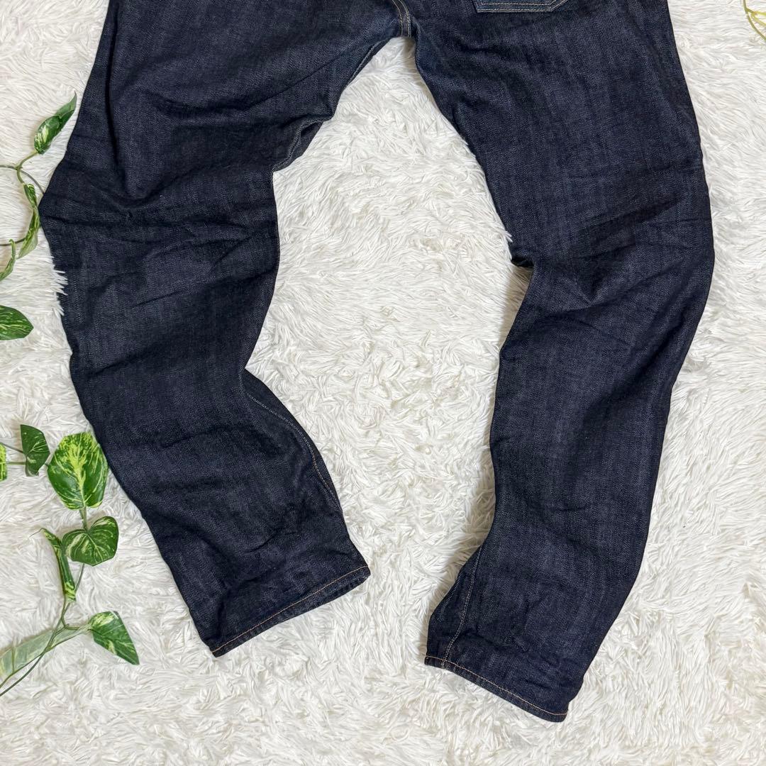 超美品　EVISU　ジーパン　黒ペイントカモメ　Ｖステッチ　赤耳　ボタンフライ