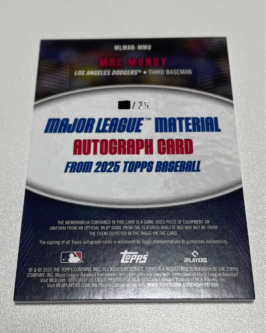 直筆サイン】Topps Tokyo Series マックス・マンシー25枚限定 - メルカリ