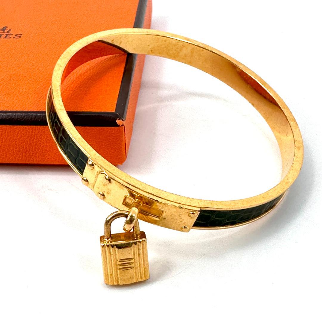 【箱付き】HERMES ゴールド ケリー南京錠 バングル ブレスレット