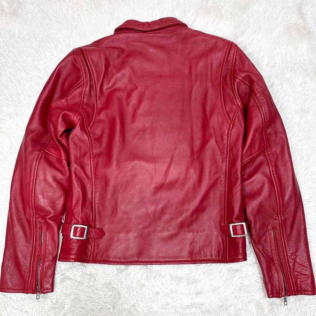 本革 美品✨】デグナー シングルライダースジャケット ラムレザー 赤