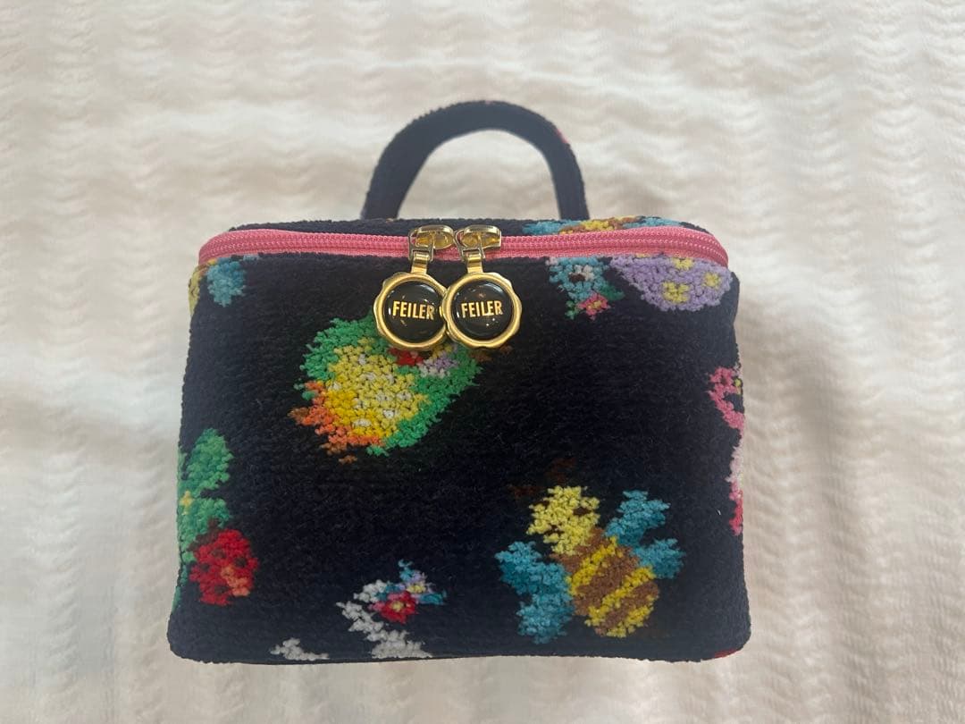 【タグなし】フェイラー FEILER バニティポーチ ネイビー 神崎恵 コラボ