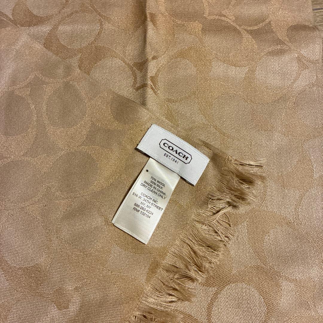 COACH ウールシルク　ストール　新品