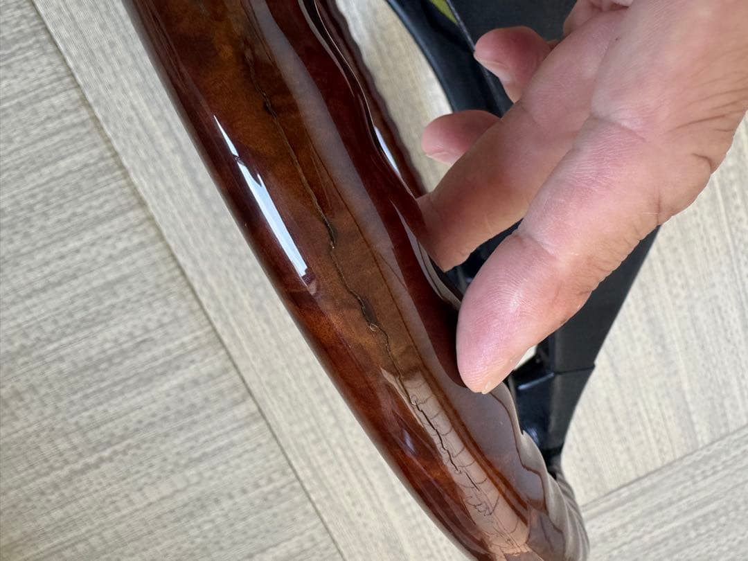 メルセデスベンツW107W126 ウォールナット&レザーコンビ ステアリング