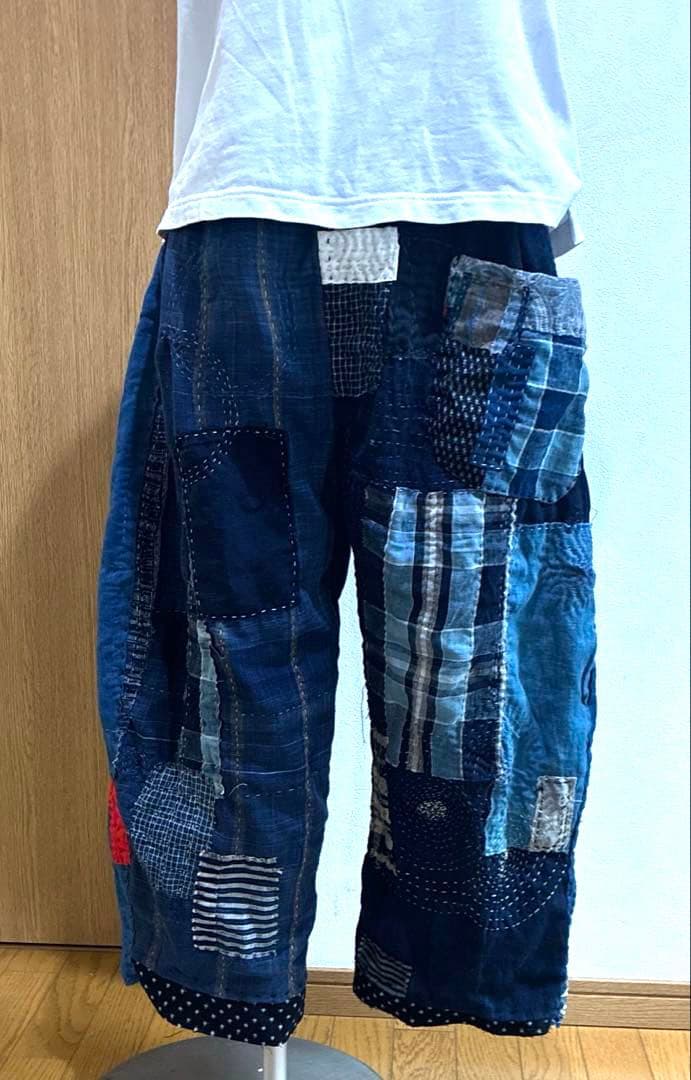 古布　秋待ち　貼り貼り、ちくちく、襤褸バルーンパンツ