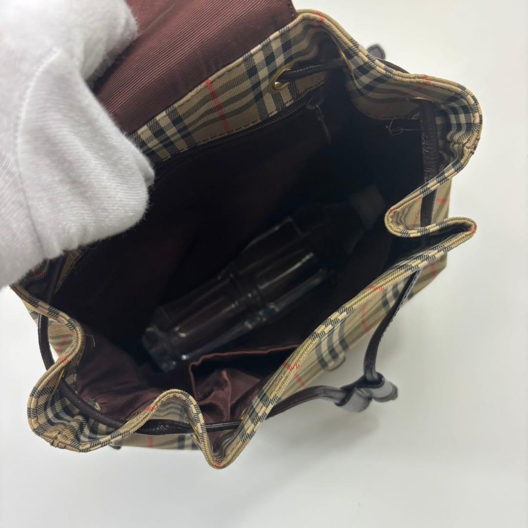 極美品　バーバリー　ノバチェック　バックパック　シャドウホース　ゴールド金具