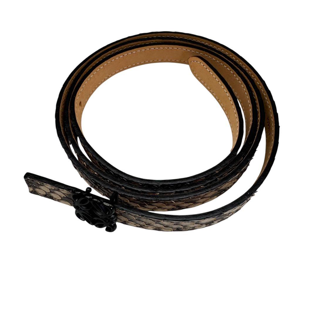 極美品 LOEWE ベルト アナグラム パイソン 蛇 レザー - メルカリ