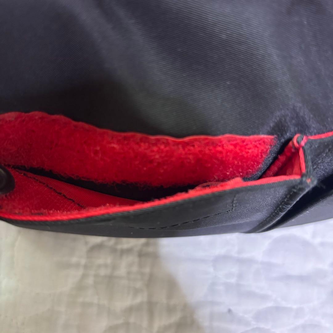 希少 ポーター エルファイン ショルダーバッグ 黒 赤 ナイロン 2層