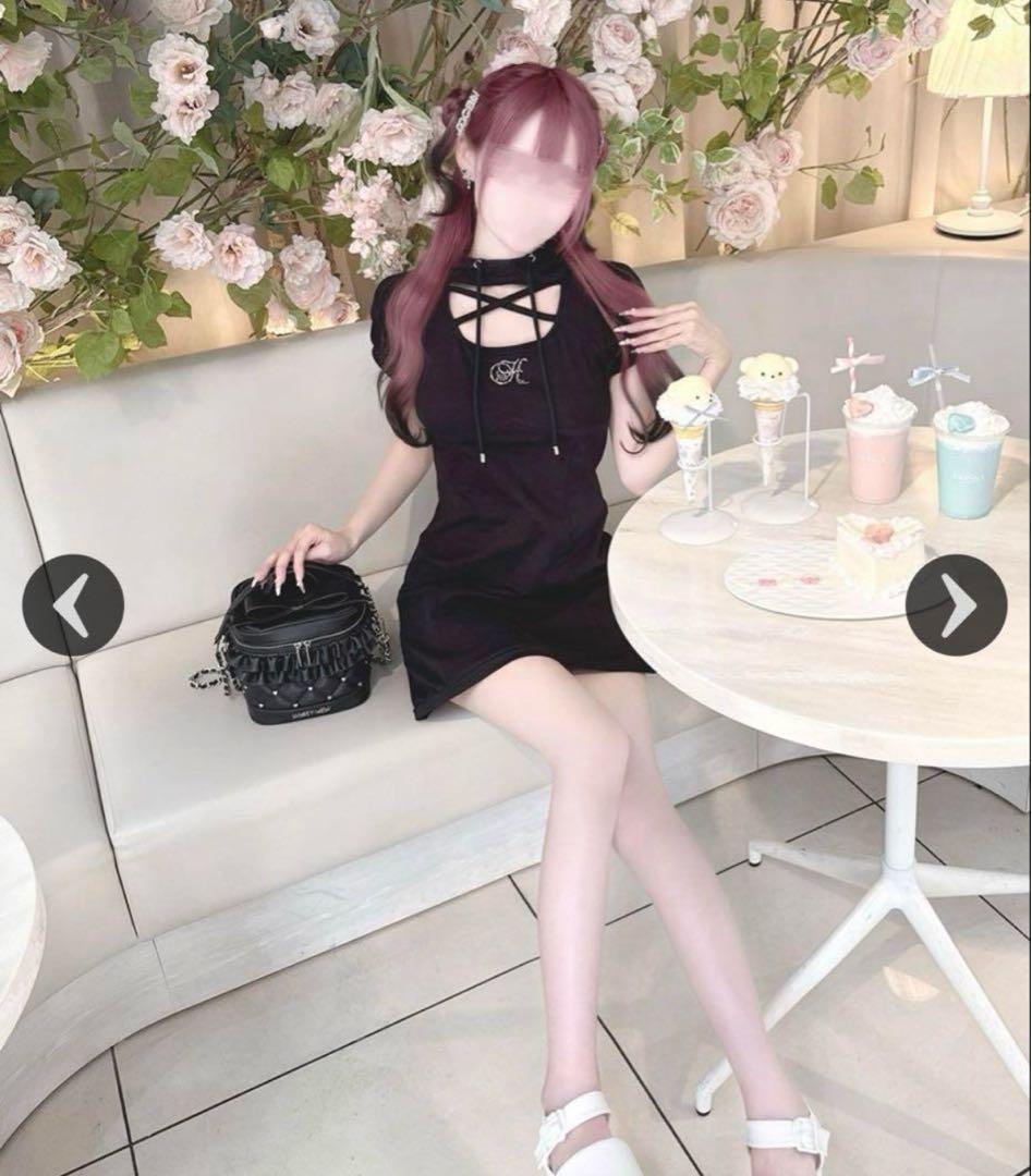 HONEY MEW ハニーミュウ クロスパーカーワンピース - メルカリ