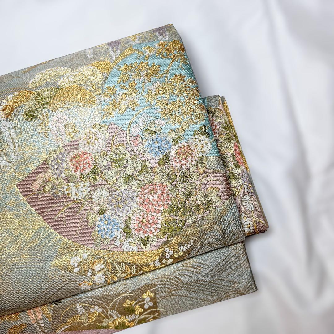 一体型 ワンタッチ帯 作り帯 マジックテープ 豪華 袋帯 二重太鼓