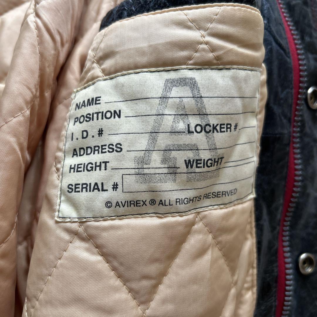 超希少✨avirex スタジャン　山羊革　オールレザー　NEWARK