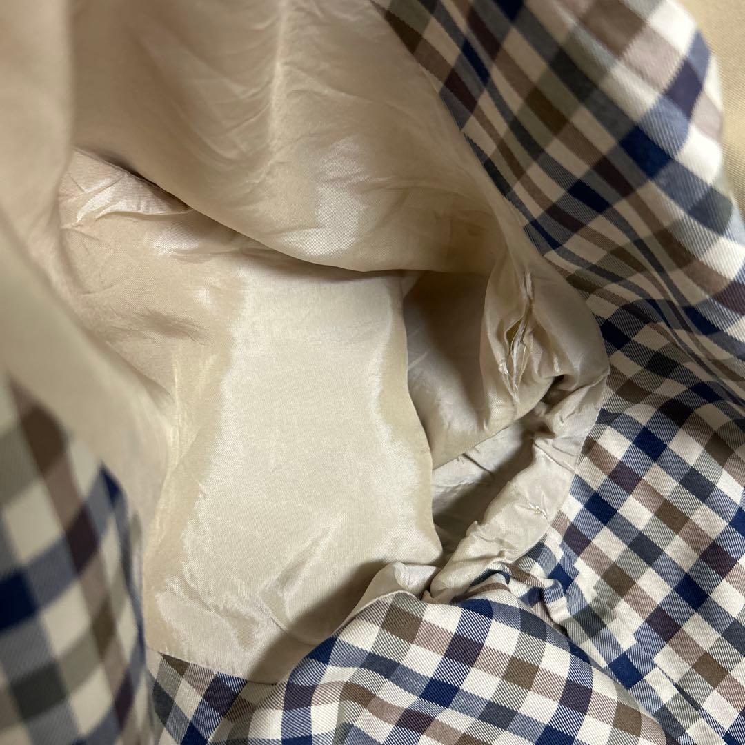 極美品 アクアスキュータム ステンカラーコート チェック ライナー ベージュ