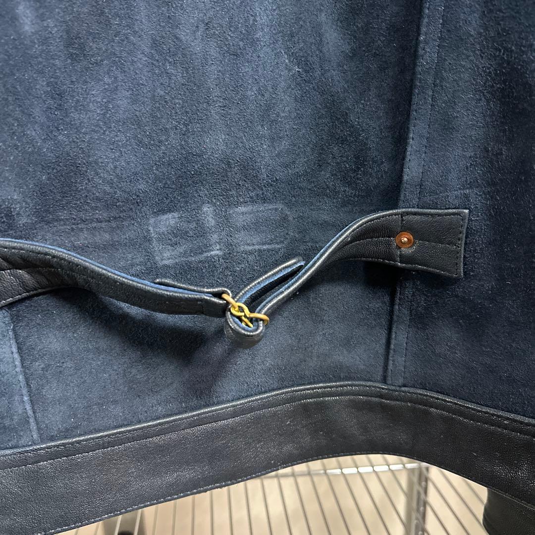 インディゴブルー 1.4mm厚 ゴートレザー 頭層スエード Type3 M