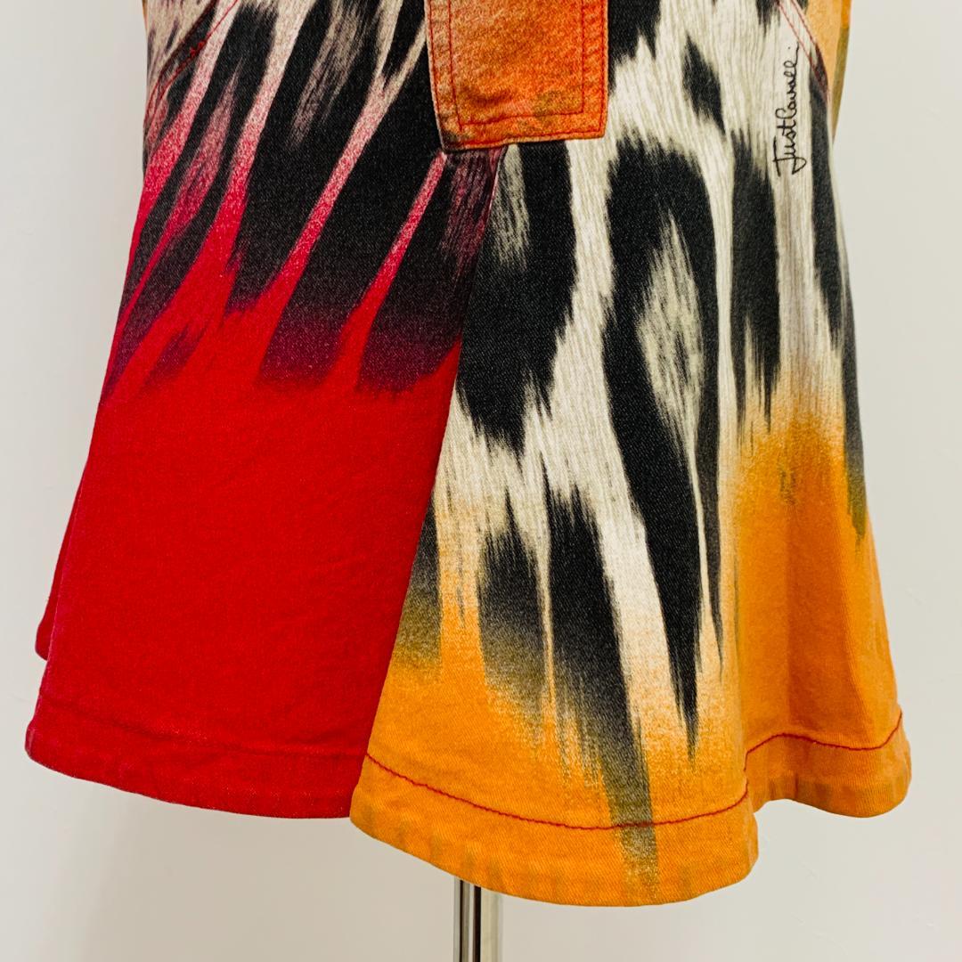 美品 JUST Cavalli レオパード柄 フレア M イタリア製 上品