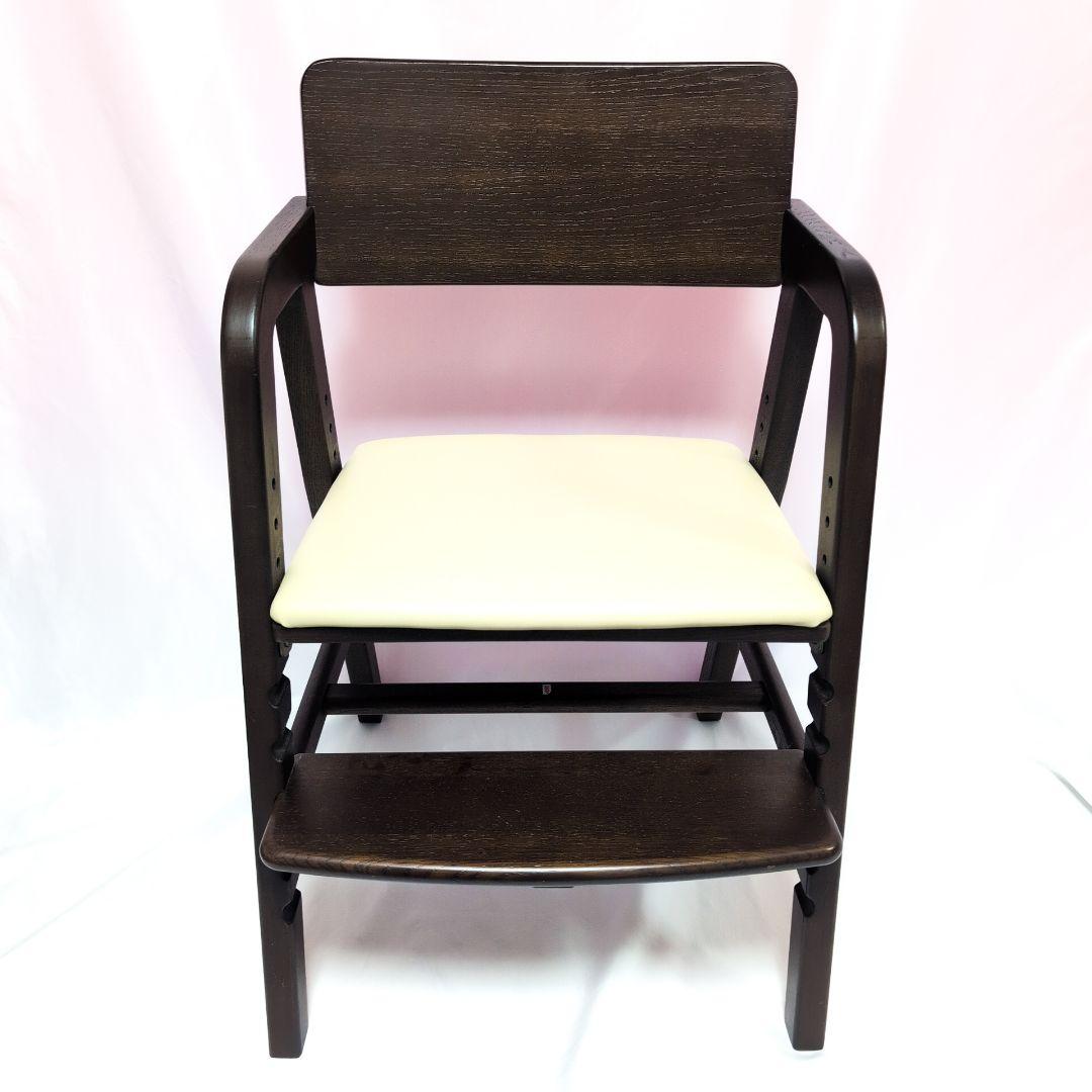 大和屋　キトコ　キッズダイニングチェア　ダークブラウン　アイボリー