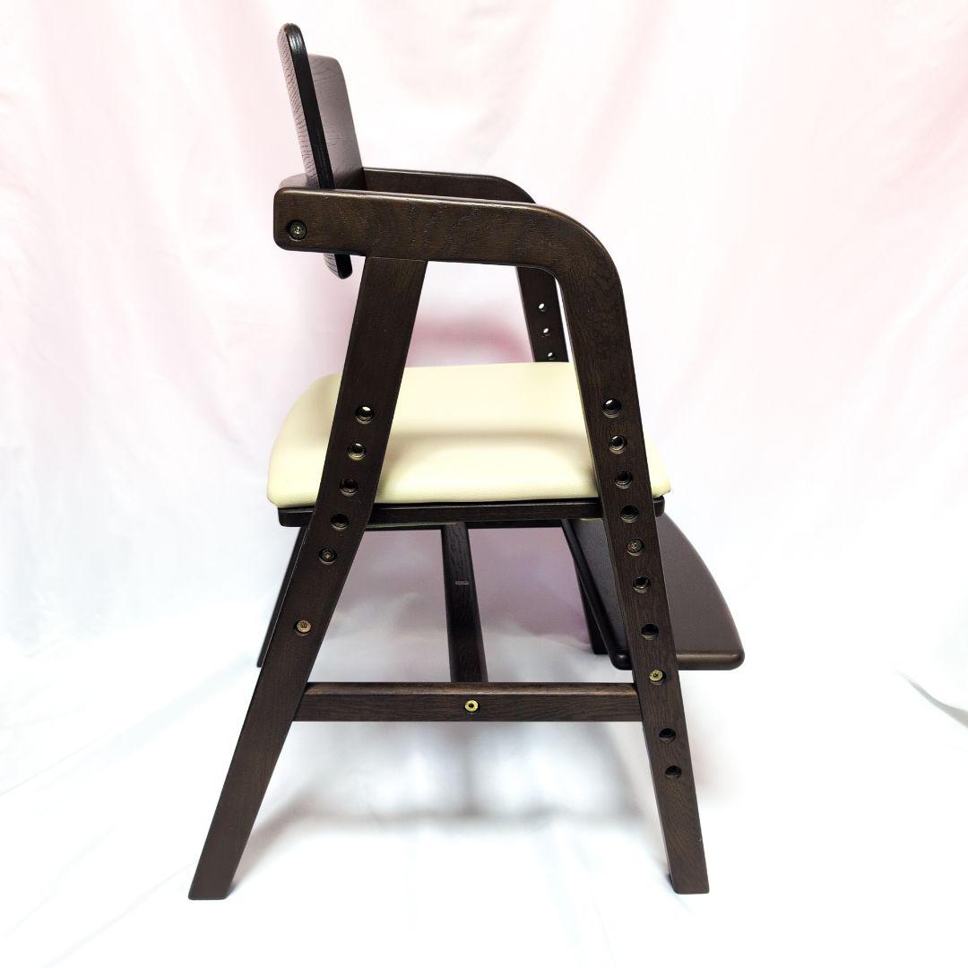 大和屋　キトコ　キッズダイニングチェア　ダークブラウン　アイボリー