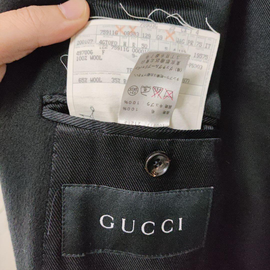 RYOkun様専用】GUCCI ブラック チェスターコート、スーツ48R② - メルカリ