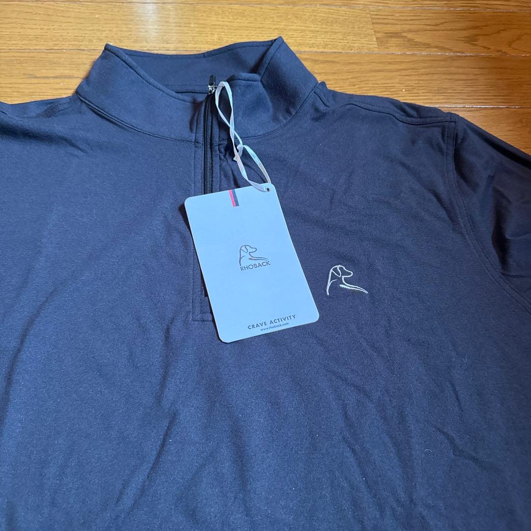 RHOBACK 黒　ハーフジップ長袖シャツ