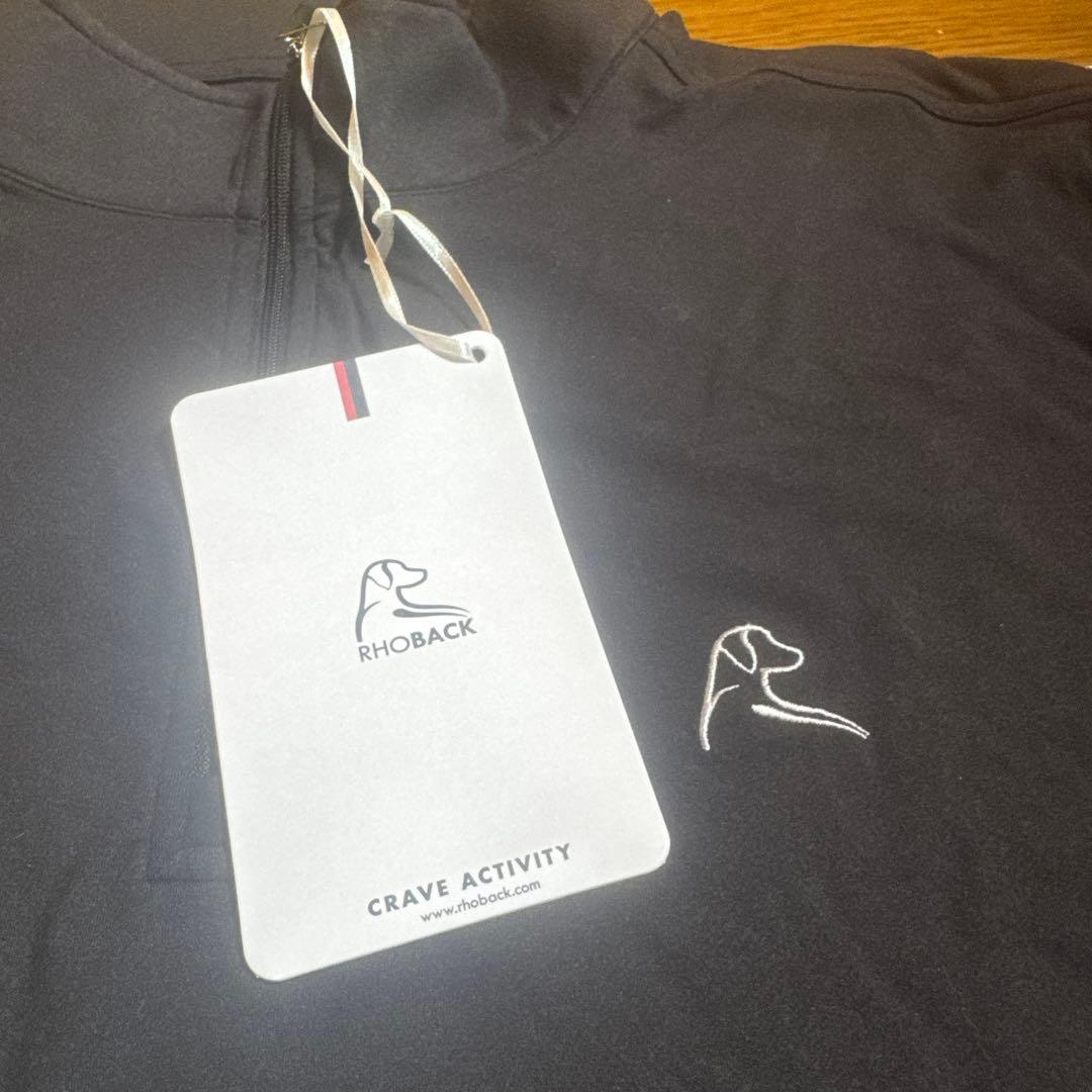 RHOBACK 黒　ハーフジップ長袖シャツ