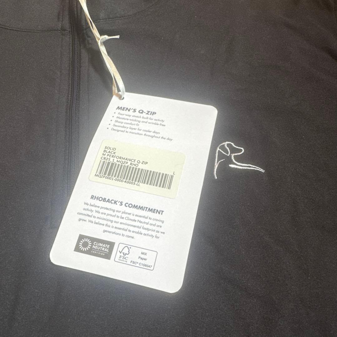 RHOBACK 黒　ハーフジップ長袖シャツ