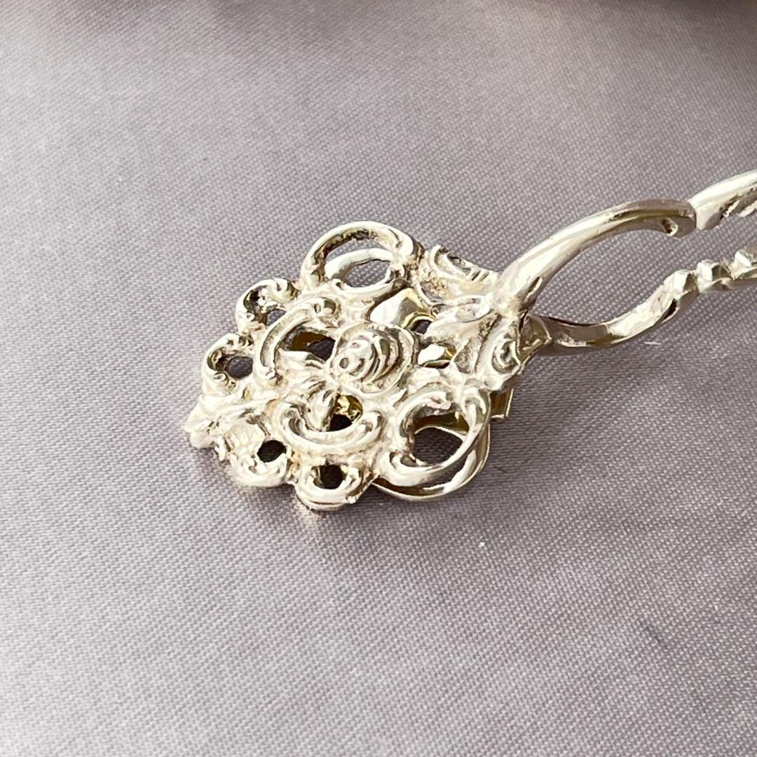 【ドイツ】薔薇のシュガートング 10.5cm【純銀】 ヒルデスハイムローズ