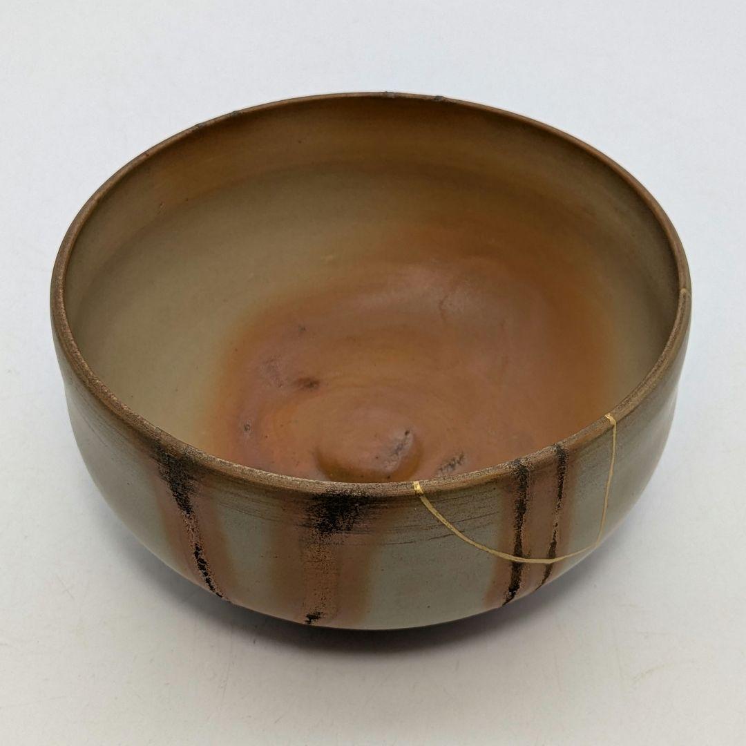 金継ぎあり】三代 松田華山 備前焼 緋襷茶盌 共箱共布 抹茶碗