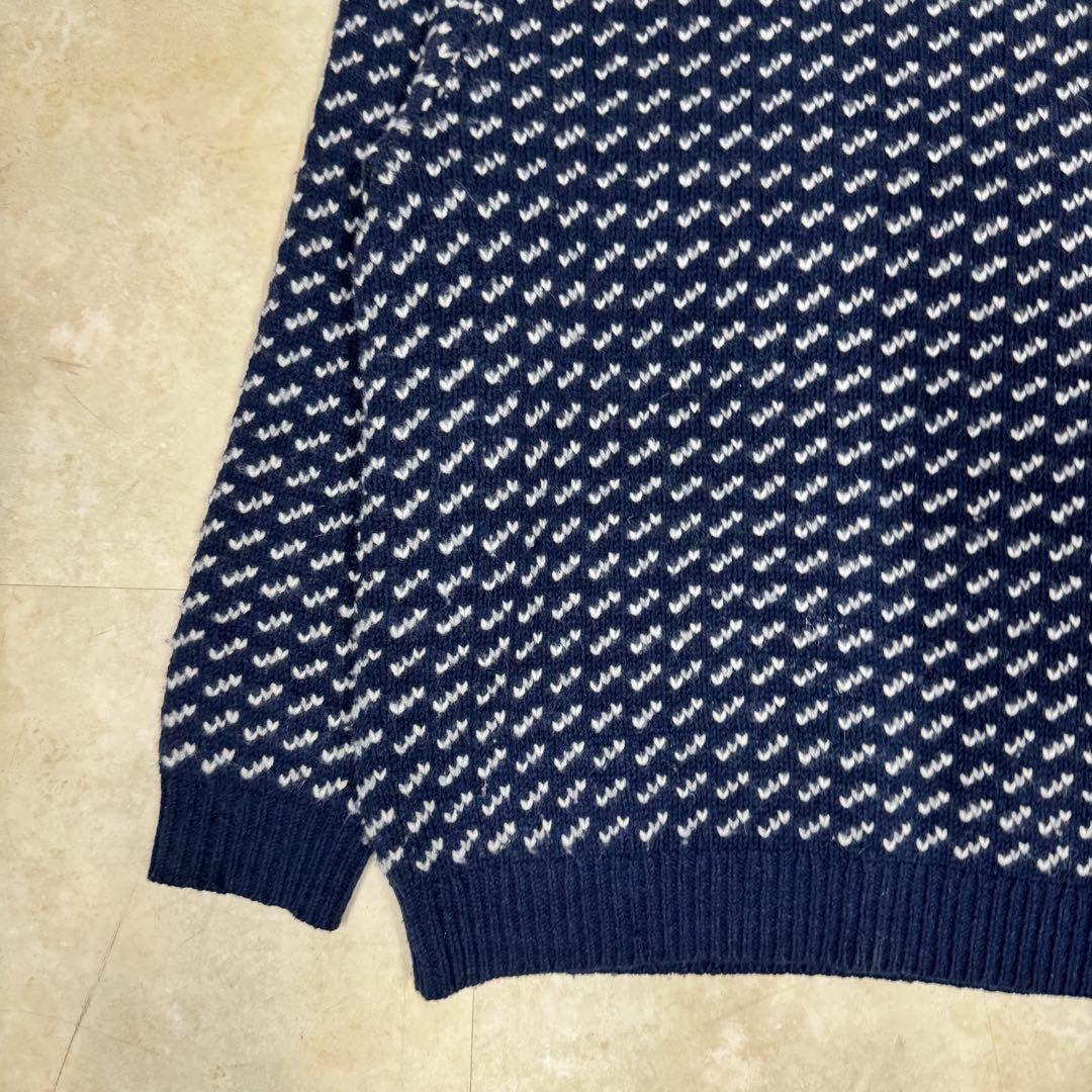 L.L.Bean バーズアイ ニット セーター ウール ネイビー XL