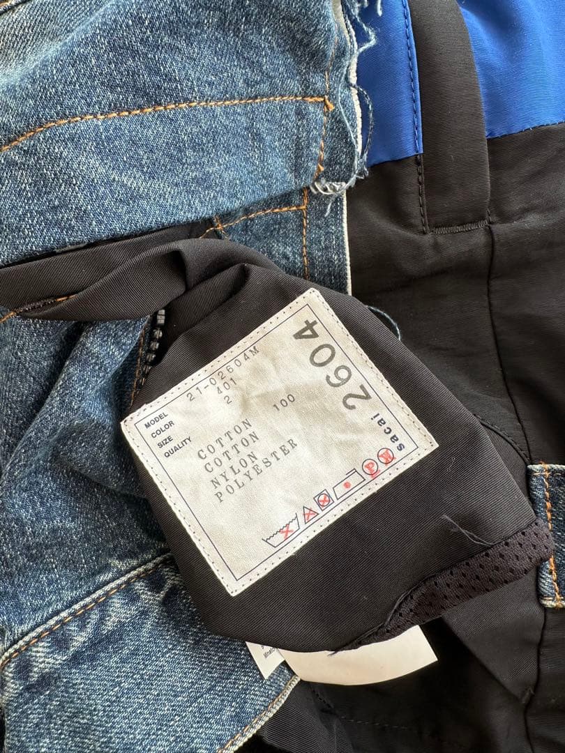 648sacai デニムドッキングダブルフェイスブルゾン