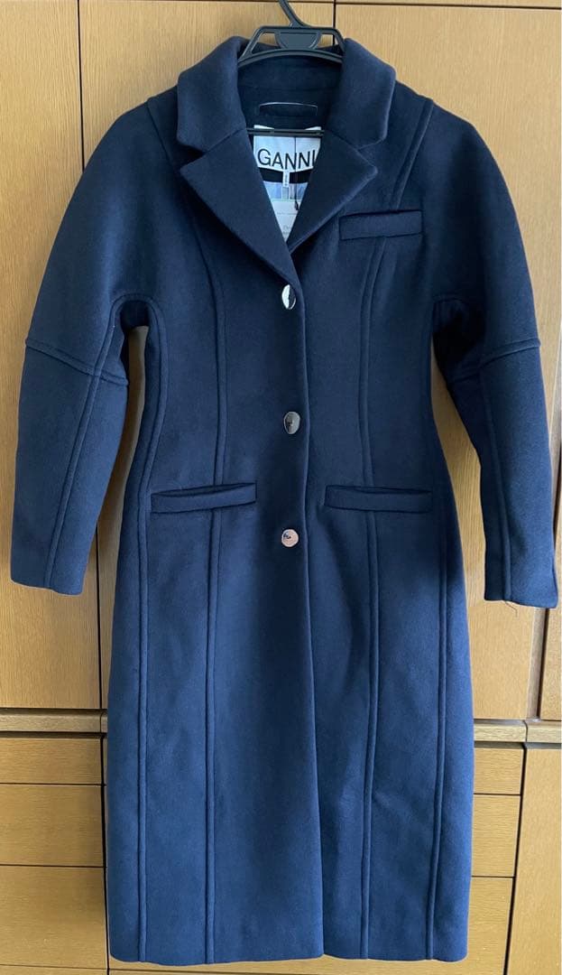 GANNI ガニー パフスリーブ チェスターコート ロングコート