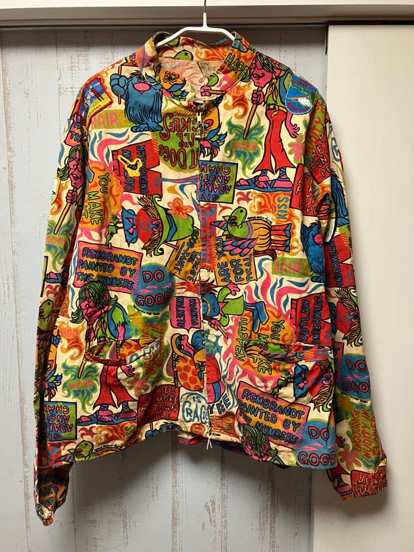 70s モンスター 総柄ジャケット ビンテージ XL ヴィンテージ 70年代