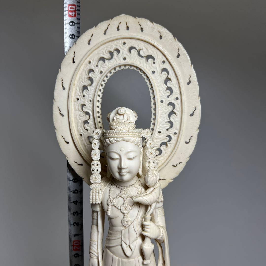 極上観音像　高さ約40㎝/1099g 東Y7-1211☆2Fトルニ