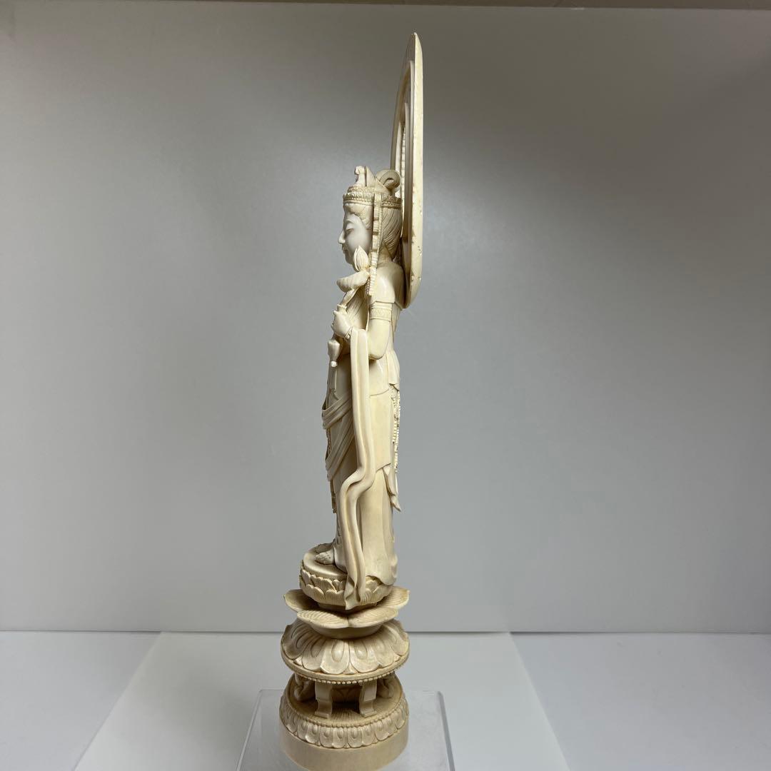 極上観音像　高さ約40㎝/1099g 東Y7-1211☆2Fトルニ